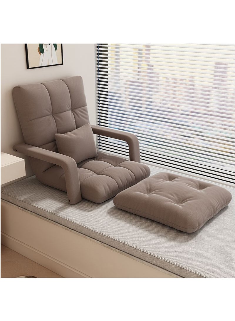 VUCATIN كرسي أرضي قابل للطي، أريكة صالة، وسادة أريكة ذات ظهر واحد قابلة للطي، سرير مبطن متعدد الزوايا قابل للتعديل، لغرفة نوم الشرفة، مع مساند ذراعين مبطنة أريكة فردية - Image 1